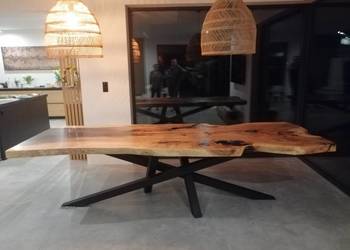 Stół monolit 300x107x7jesion dab oak epoxy resin