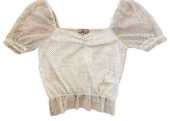PRIMARK bluzka siateczka koronka top w groszki 34