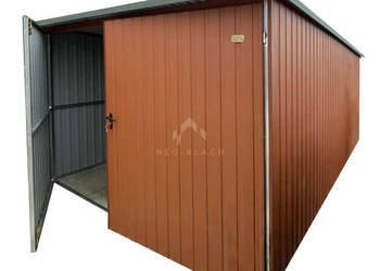 Garaż blaszany 3x6m Brama dwuskrzydłowa dach NB445
