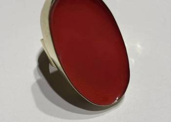 Pierścionek mosiądz z emalią