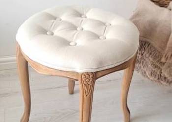 Stylowa pufa podnóżek siedzisko stołek Ludwik Ludwikowski Shabby Chic