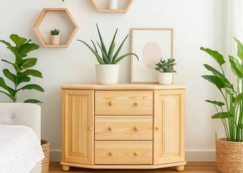 Duża komoda sosnowa lakierowana KN56