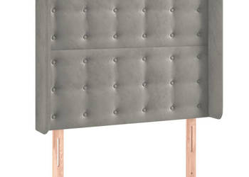 Zagłówek do łóżka z LED jasnoszary 103x16x118/128 cm aksamit WM-3124524