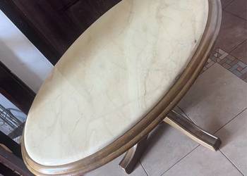 Solik lawa drewniana z dębu blat kamienny ciężki lata 70/80