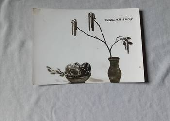 Pocztówka wielkanocna, RUCH, 1970 r. Czarno-biała.