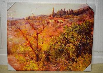 William Merritt - ,,Widok na Fiesole '' 1907 , reprodukcja .