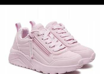 Buty dla dziewczynki Skechers Uno Lite Easy Zip różowe na platformie 32
