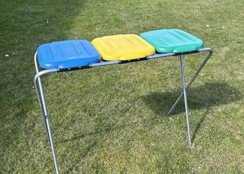 Stojak na śmieci Stelaż segregacja śmieci 3 worki metalowy kosz 120L NOWY S