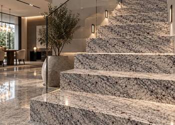 Blaty, parapety, schody - indyjski granit KASHMIR WHITE gr.2 i 3cm