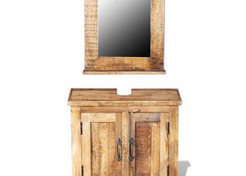 vidaXL Szafka pod umywalkę z lustrem, drewno mango(SKU:243462)