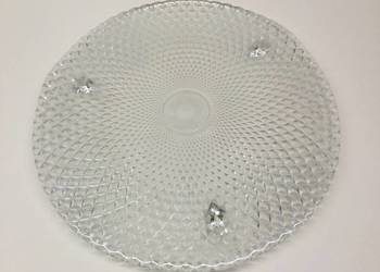 Patera na tort Ząbkowice prasowane szkło vintage retro