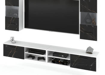 Meblościanka Nowoczesna Szafka Rtv Pod Telewizor 240cm Biała San Sebastian