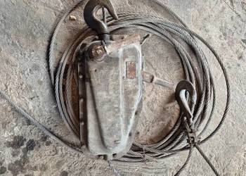 Stary Kifor Tirfor lebiodka stara wyciągarka linowa PRL 12mm lina haki