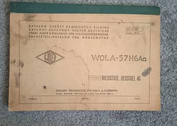 Katalog części silnika Wola-57H6Aa  oryginał