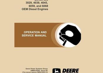 John Deere 3029, 4039, 4045, 6059, 6068 silniki instr. obslu