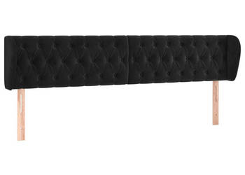 Zagłówek uszak czarny 203x23x78/88 cm aksamitny WM-3117548