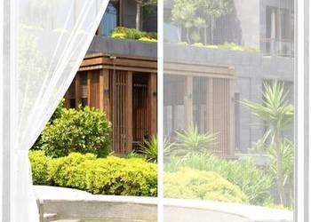 Moskitiera do Drzwi Okien Magnetyczna Trwała Biała 90x210cm Cinkee