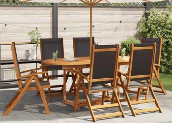 vidaXL 7-cz. zestaw mebli ogrodowych, lite drewno akacjowe(SKU:41749)