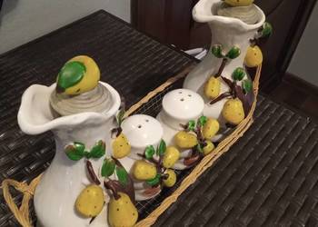 Unikatowy zestaw na przyprawy, ręczne zdobienia vintage