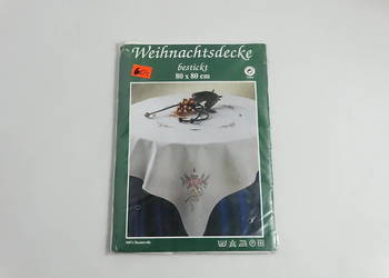 Haftowana serweta świąteczna 80x80 cm – NOWA, 100% Bawełna