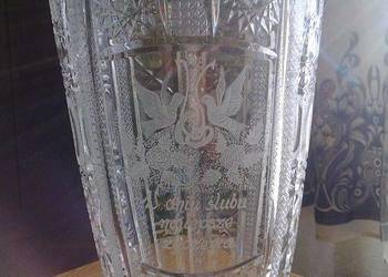 Wazon kryształowy wysokość 25,5cm HSK Violetta z czasów PRL