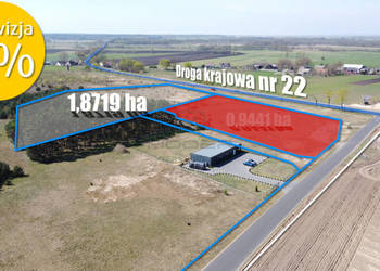 Blisko 2 ha terenów usługowych przy DK22 - 0%!