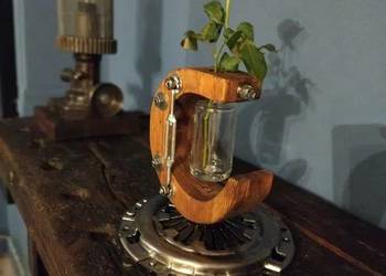 Industrialny wazonik loft vintage retro prezent gothic steampunk zerowaste