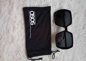 ASOS/ Czarne okulary przeciwsłoneczne MUCHY/w etui/NOWE