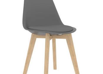 Krzesła stołowe 2 szt. szare plastikowe WM-244785