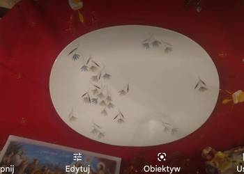 Owalna patera porcelana Rosenthal Niemcy biel roślinny motyw