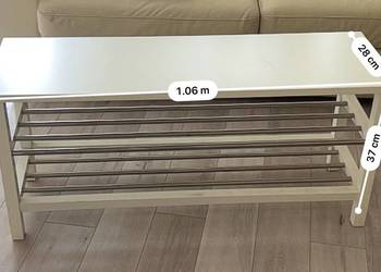 IKEA TJUSIG - ławka z półką na buty, biała 108 cm