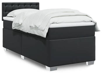 Łóżko z Materacem Kontynentalne Czarne Ekoskóra 100x200 cm WM-3286108