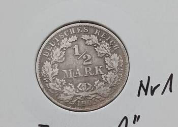 1/2 Marki Prusy 1905 r.- nr 1 - mennica  A