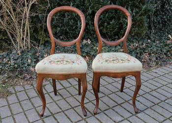 Para krzeseł krzesła Ludwik gobelin do renowacji