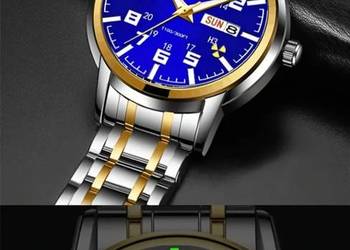 Męski zegarek z cyfrowym kalendarzem.