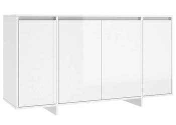 Szafka biała połysk 135x41x75 cm materiał drewnopochodny WM-809599