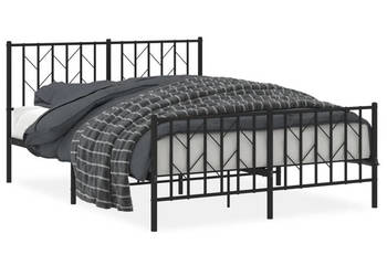 Łóżko Metalowe Czarne Rama Łóżka Ze Stelażem 135x190cm WM-374454