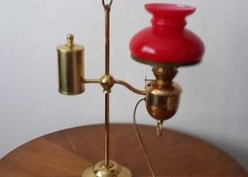 Mosiężna lampka z przeciwwagą w stylu lampy naftowej. Wysyłka
