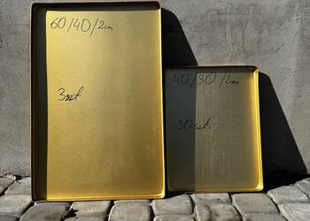 Taca tacka pokazowa na ciasto złota 40x30x2, 60x40x2