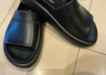 Klapki Męskie Czarne Emporio Armani rozm 44 jak Nowe