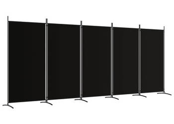 Parawan 5-panelowy czarny 433x180 cm tkanina WM-350269
