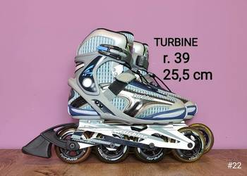 Rolki Turbine - prawie nowe - ABEC 7, rozmiar 39 wkładka 25,5 cm