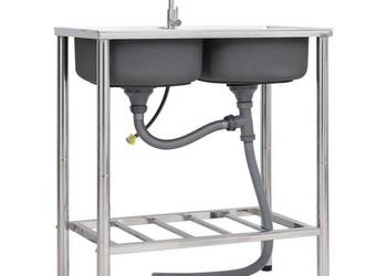 vidaXL Zlewozmywak kempingowy, dwukomorowy(SKU:151212)