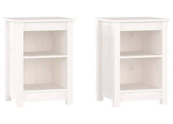 Szafki nocne 2 szt. białe 40x35x55 cm lite drewno sosnowe WM-820959