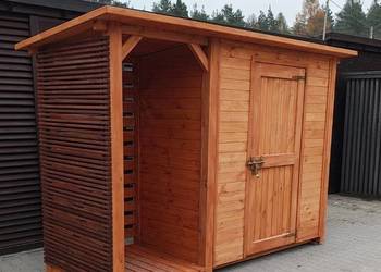 Domek narzędziowy 2 x 1,1m + drewutnia 1 x 1,1m, panel dekoracyjny