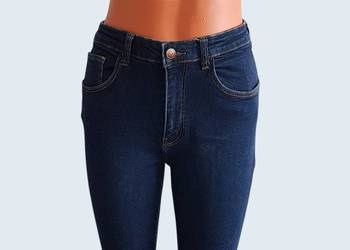 Damskie granatowe bawełniane spodnie rurki Greenpoint 38/M