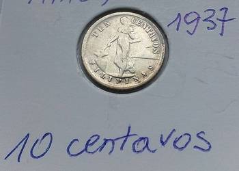 FILIPINY 10 CENTAVOS 1937 r SREBRO (0,750)
