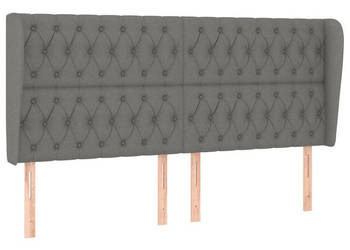 Zagłówek uszak ciemnoszary 203x23x118/128 cm tkanina WM-3118315