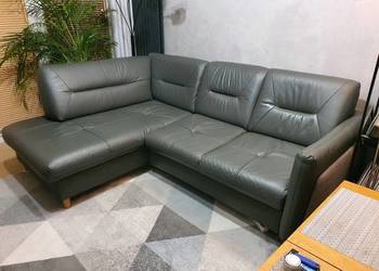 Elegancka skórzana  kanapa narożnik