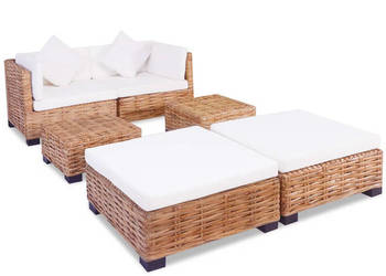 Zestaw wypoczynkowy 16 elementów naturalny rattan WM-244625